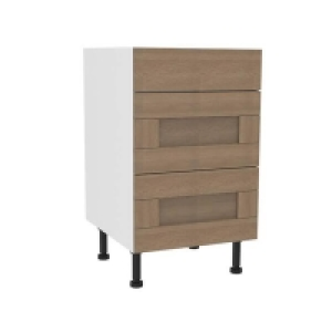 Homebase Yes Timber Shaker Oak 500mm 3 Drawer Premium Unit