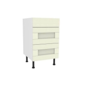 Homebase Yes Timber Shaker Ivory 500mm 3 Drawer Premium Unit