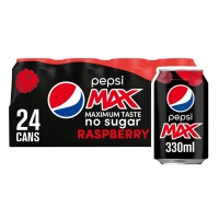 Iceland  Pepsi Max Raspberry No Sugar Cola Can 24x330ml