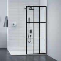 Wickes  Nexa By Merlyn 8mm Black 9 Panel Frameless Wet Room Shower S