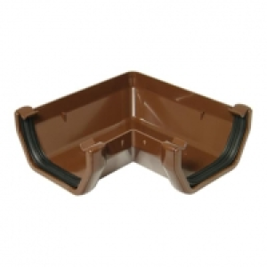 FloPlast 114mm Square Line Gutter Angle 90° - Brown