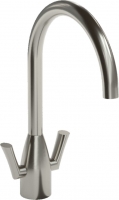 Wickes  Abode Airo Dual Lever Monobloc Sink Tap - Stainless Steel
