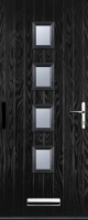 Euramax 4 Square Left Hand Black Composite Door - 840 x 2100 £865.00