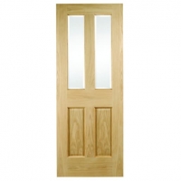 Wickes  Wickes Cobham Glazed Oak Veneer 4 Panel Internal Door - 1981