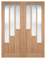 Wickes  LPD Internal Coventry Pair Unfinished Solid Oak Core Door - 