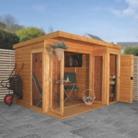 Wickes  Mercia 10 x 8ft Large Garden Office including Side Shed & Bi