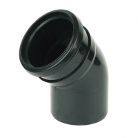 Wickes  FloPlast 110mm Soil Pipe Bend Socket/Spigot 135° - Black