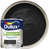 Wickes  Dulux Quick Dry Eggshell Paint - Black - 750ml