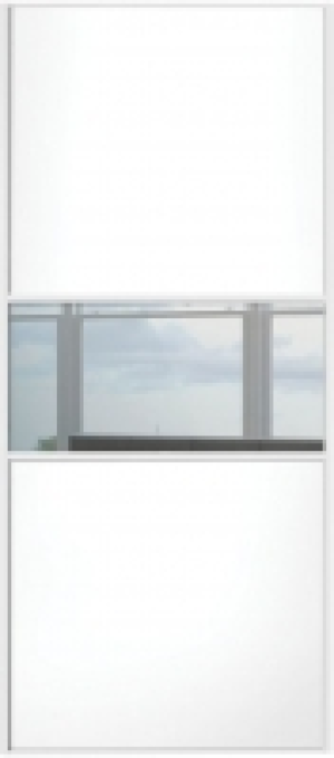 Spacepro Sliding Wardrobe Door Fineline White Panel & Mirror