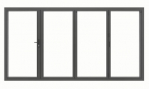 Jci Aluminium Bi-fold Door Set Grey Right Opening 2090 x 399