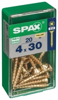 Wickes  Spax Pz Countersunk Yellox Screws - 4x30mm Pack Of 20