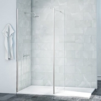 Wickes  Nexa By Merlyn 8mm Chrome Frameless Swivel Wet Room Shower P