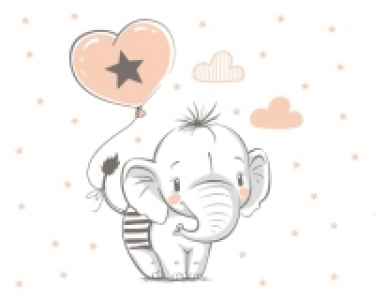 ohpopsi Balloon Cartoon Elephant Wall Mural - L 3m (W) x 2.4