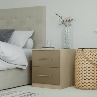 Homebase Self Assembly Required Fitted Bedroom Slab Bedside Chest - Champagne