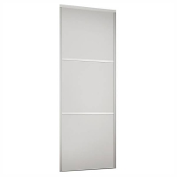 Homebase Steel & Mfc Linear Sliding Wardrobe Door 3 Panel White with White frame 