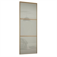 Homebase Steel & Glass Linear Sliding Wardrobe Door 3 Panel Arctic White Glass with