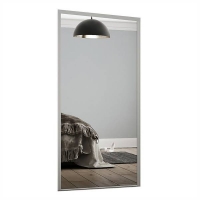 Homebase Steel & Glass Loft Sliding Wardrobe Door Mirror with Silver Frame (W)914mm