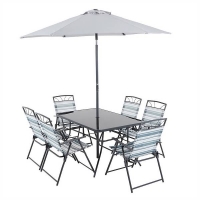 Homebase Steel / Textilene Wexfordly 6 Seater Metal Garden Furniture Dining Set