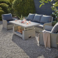 Homebase Yes Cornbury Grey Garden Sofa Set with Adjustable Table Height