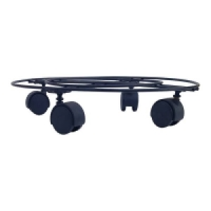 Metal And Plastic Black Plant Pot Caddy - 35cm