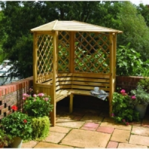 Wickes  Rowlinson Balmoral Corner Trellis Garden Arbour - 1580 x 158