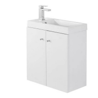 Homebase Mdf+pvc/chipboard+mfc Bathstore Alpine Duo 495mm Basin and Wall Hung Vanity Unit -