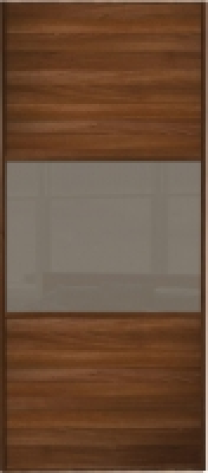 Spacepro Sliding Wardrobe Door Wideline Walnut Panel & Cappu