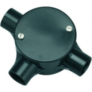 Wickes  Wickes 3 Way Tee Junction Box - Black 20mm