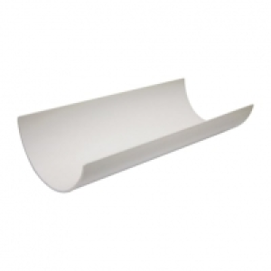 FloPlast 112mm Round Line Gutter Length - White 4m
