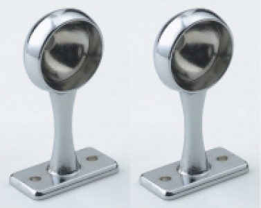 Wickes Interior Deluxe End Rail Bracket - 25mm Chrome Pack o