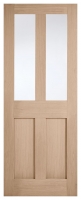 Wickes  LPD Internal London 2 Lite Pre-Finished Solid Oak Core Door 
