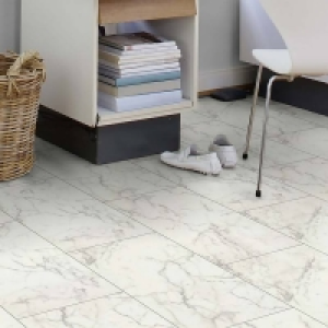 Bathroom, Bedroom, Kitchen, Living Falquon Flooring High Gloss Stone Effect Carrara Marble 8mm