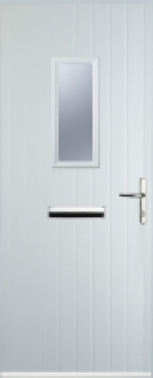 Wickes  Euramax 1 Square Left Hand White Composite Door - 880 x 2100