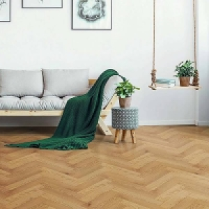 Homebase Bathroom, Bedroom, Kitchen, Living Herringbone Parquet 14x90mm Oak Lacquered Engineered Floorin