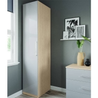 Homebase Self Assembly Required Fitted Bedroom Slab Single Wardrobe - Grey