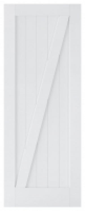 LPD Internal Barn Primed White Solid Core Door - 838 x 1981m