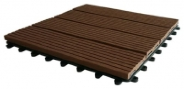 Eva-Tech Brown Composite Grooved Deck Tile - 12 x 300 x 300m
