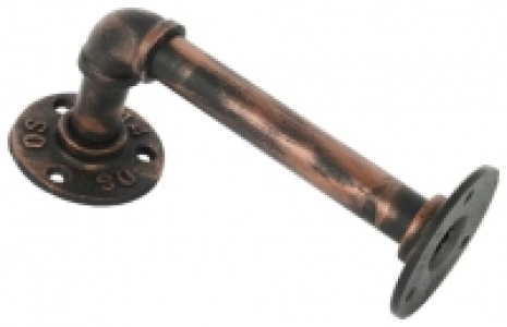 Pipe L Shape Antique Copper Shelving Bracket - 80 x 150mm