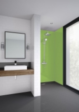 Mermaid Lime Gloss Acrylic 3 Sided Shower Panel Kit - 900 x