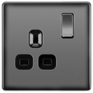 BG 13A Screwless Flat Plate Single Switched Power Socket Dou