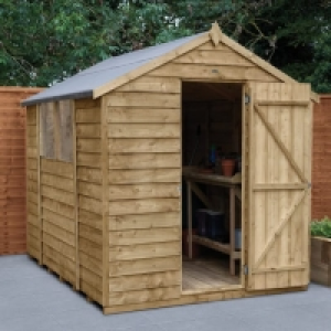 Forest Garden 8 x 6ft Overlap Apex Pressure Treated Shed