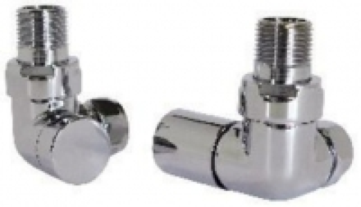 Wickes Contemporary Chrome Round Corner Radiator Valves - 15