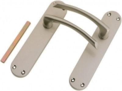 Wickes  Wickes Dante Latch Door Handle - Satin Nickel 1 Pair