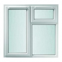 Wickes  Euramax uPVC White Left Side Hung & Top Hung Obscure Glass C