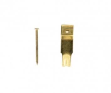 Wickes Single Picture Hook No.2 - Brass 28 x 8mm Pack of 10