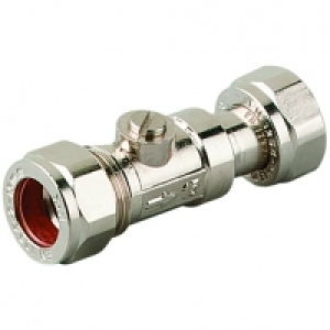 Primaflow Nickel Finsh Straight Service Valve - 15mm
