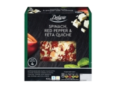 Deluxe Spinach, Red Pepper < Feta Quiche