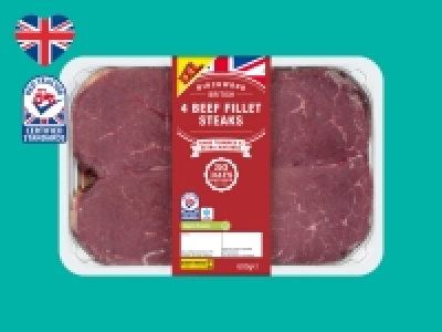 Birchwood 4 British Beef 30-Day Matured Fillet Steaks £14.99