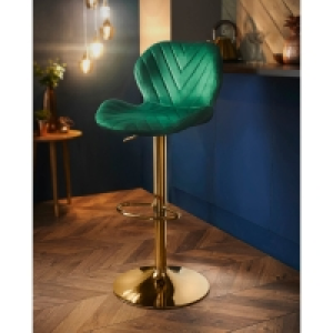 Iris Green Barstool with Gold Base