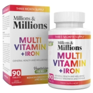 Millions & Millions Multivitamin & Iron Tablets 90pk £1.79